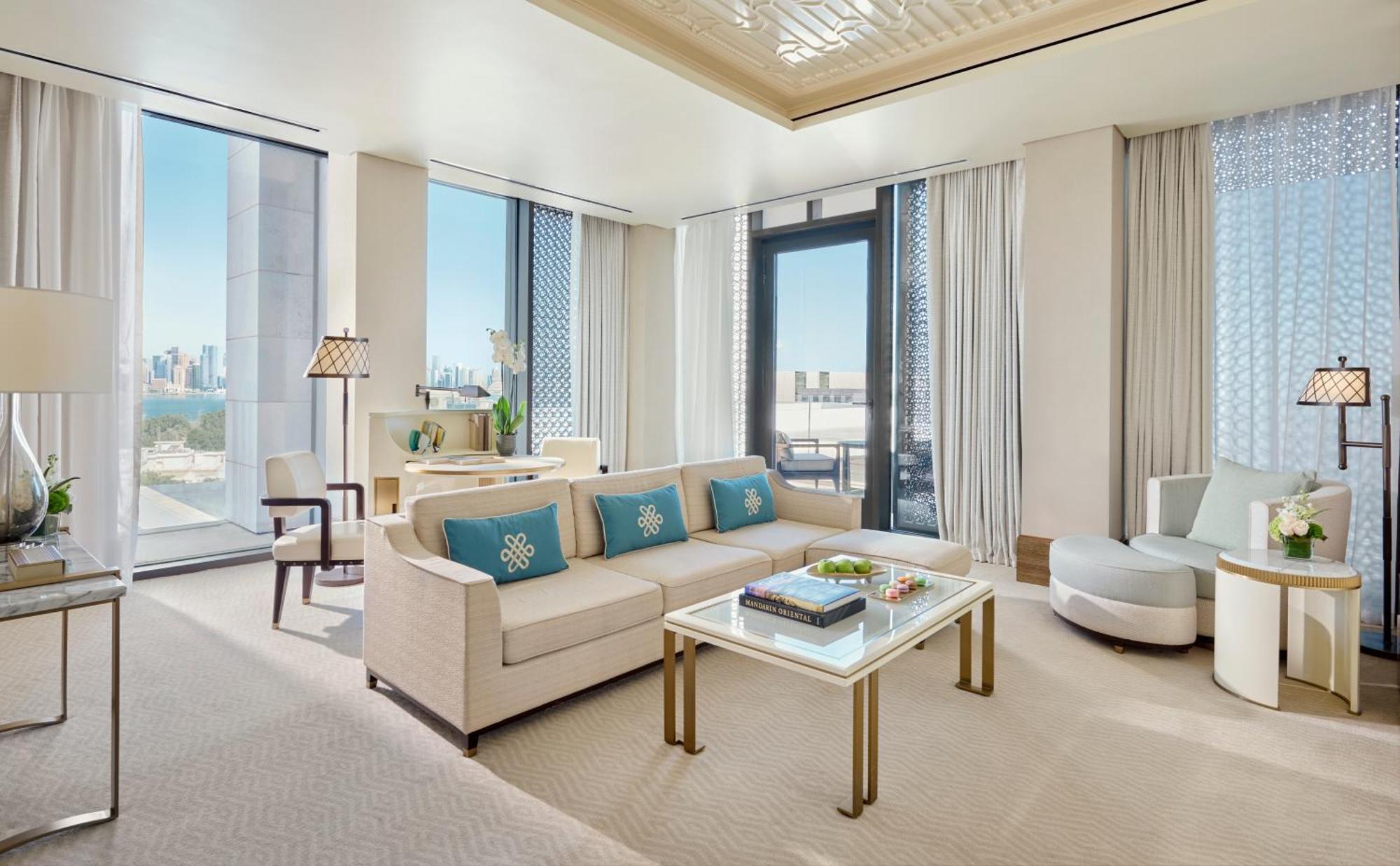 Mandarin Oriental, Doha Hotel Exterior photo A living room at the hotel